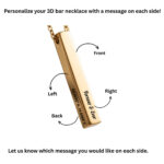 Men's Custom 3D Vertical Bar Necklace - Rugged 304 Stainless Steel - Personalized 4-Sided Engraved Pendant - Waterproof Minimalist Jewelry for Him - Image 5