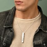 Men's Custom 3D Vertical Bar Necklace - Rugged 304 Stainless Steel - Personalized 4-Sided Engraved Pendant - Waterproof Minimalist Jewelry for Him - Image 2