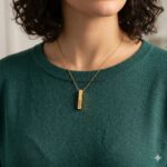 Personalized 3D Vertical Bar Necklace - Custom 4-Sided Engraved Name & Coordinate Pendant - Minimalist Jewelry Gift for  Women - Image 3